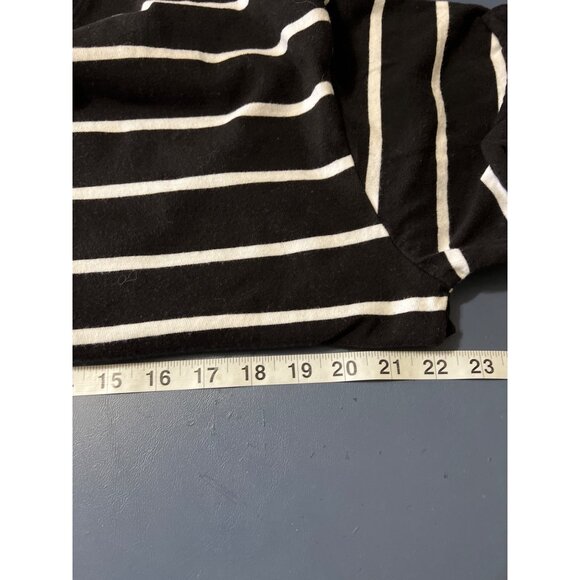 Time And Tru Black & White‎ Striped Short Sleeve Tee XXL 2XG Vaction Beach Resor - Picture 7 of 10